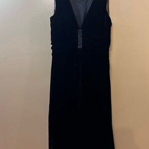 WD.NY Black Velvet Midi Dress